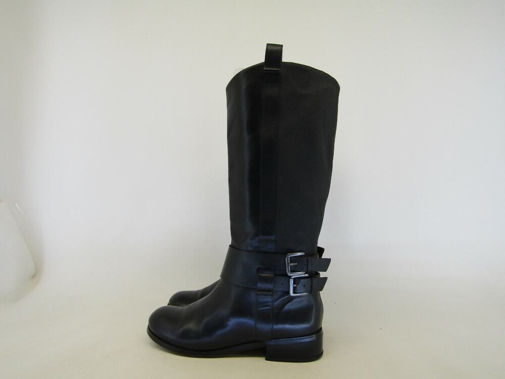 Joe’s Womens Size 7.5 M Black Leather Buckle Knee High Fashion Boots